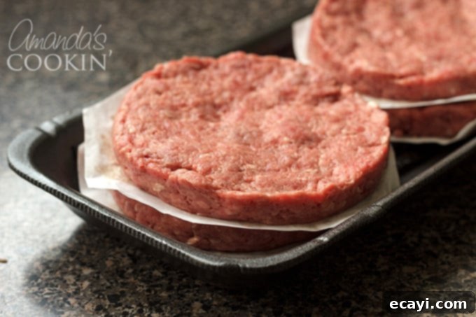 Master Your Backyard Barbecue 4 Evenly portioned hamburger patties ready for grilling