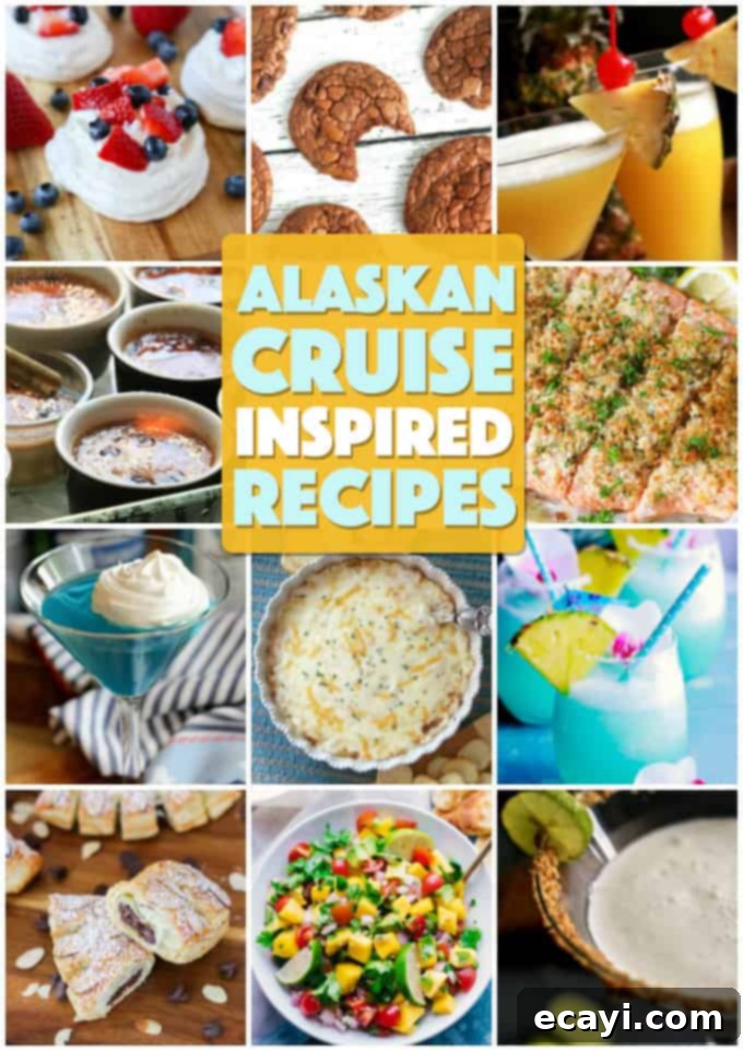 Cruise food is amazing, no denying it! Come home and make delicious recipes that will remind you of your cruise with these Alaskan cruise inspired recipes! #comebacknew #princesscruises #cruisefood #cuiserecipes #alaskarecipes #alaskancruise #travelfood #travelrecipes #sponsored @princesscruises Collection of delicious Alaskan cruise inspired recipes including seafood, cocktails, and desserts, perfect for recreating the onboard culinary experience at home.