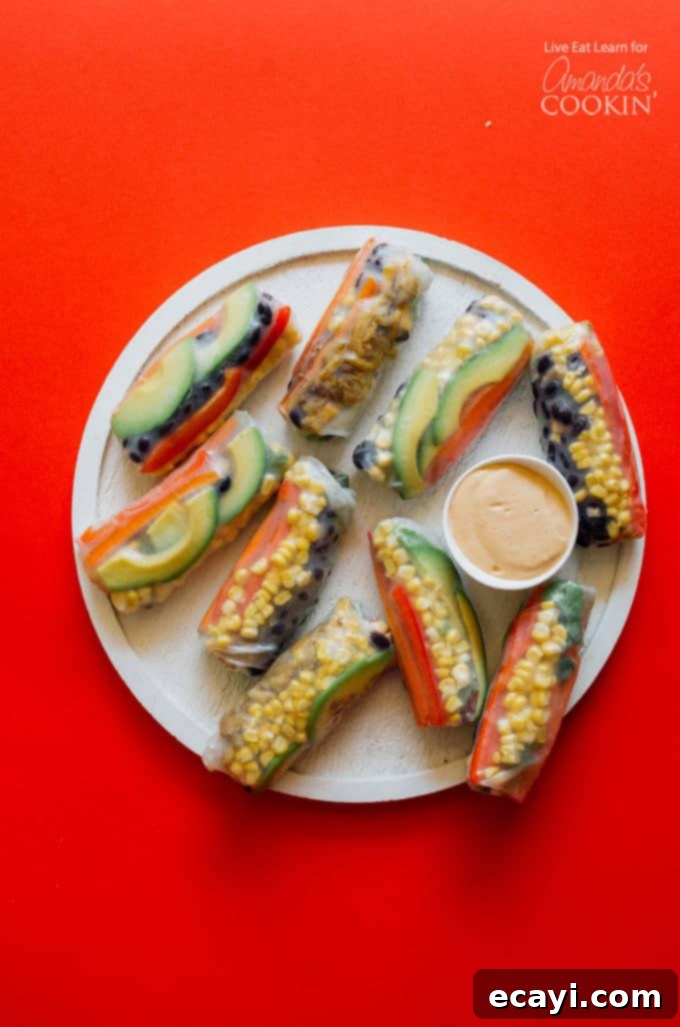 These Mexican style summer rolls are great for appetizers, a snack, or for meal prep! Mexican style summer rolls