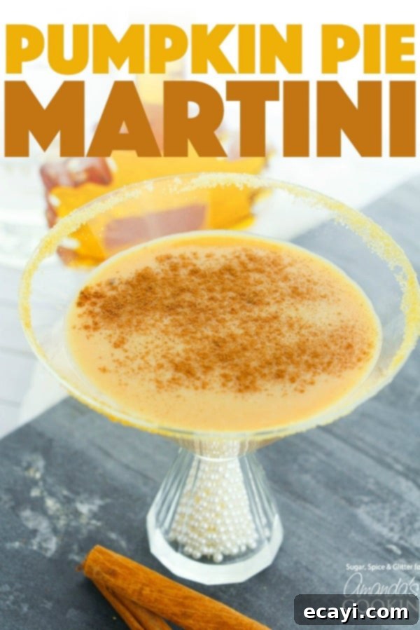 Pumpkin Pie Martini - Fall Dessert Cocktail Pumpkin Pie Martini for fall, a delicious dessert cocktail perfect for Thanksgiving or Halloween parties with #pumpkin #pumpkinpie #pumpkinspice #cocktails #fall #thanksgiving