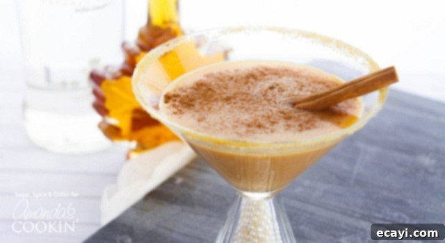 Pumpkin Pie Martini Presentation A perfectly made Pumpkin Pie Martini, ready to be enjoyed.