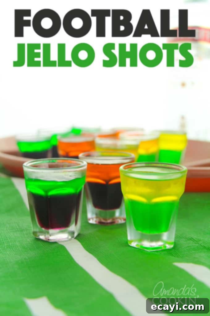 Love tailgating? Portable football jello shots are perfect for it! Watch the game at home or the stadium, these football jello shots are great! #jelloshots #footballjelloshots #footballteamjelloshots #footballfood #tailgating #tailgatingcocktails #sponsored #IbottaPartner #howtomakejelloshots #amandascookin Hidden image of football jello shots for SEO purposes