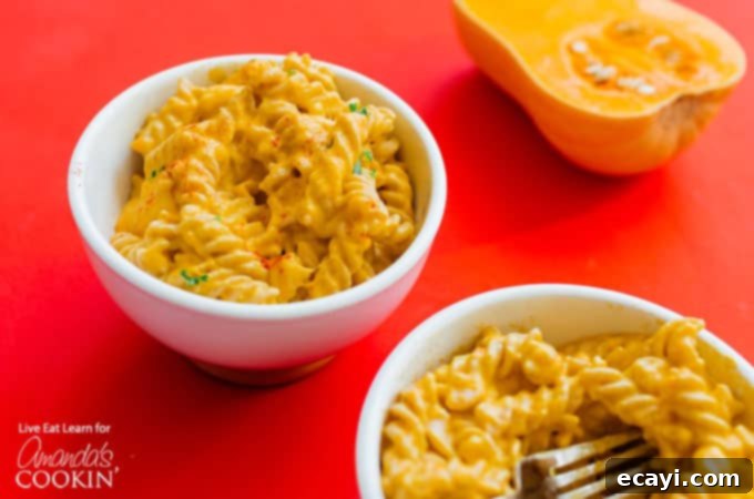 Butternut Squash Mac and Cheese  Butternut Squash Mac and Cheese horizontal in bowls