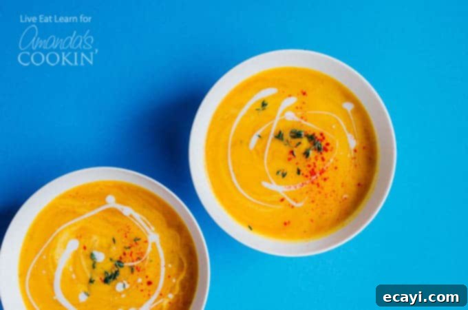 Golden Butternut Mac 2 Delicious butternut squash soup in the slow cooker!