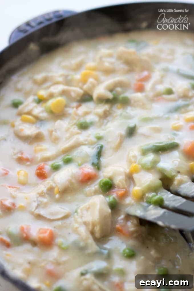 Chicken Pot Pie Tater Tot Casserole Step 1 Chicken Pot Pie Tater Tot Casserole cooking on the stovetop