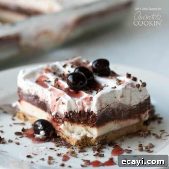 Red Velvet Cake 3 red velvet lasagna dessert on a plate