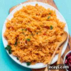 Authentic Spanish Rice 3 A delectable serving of classic Spanish rice, perfectly cooked and ready to be savored.