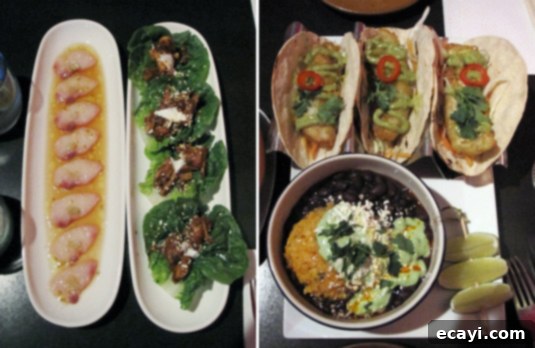 Food at Corazon del Mar, Nantucket Exquisite dishes from Corazon del Mar, Nantucket including fish tacos and crudo