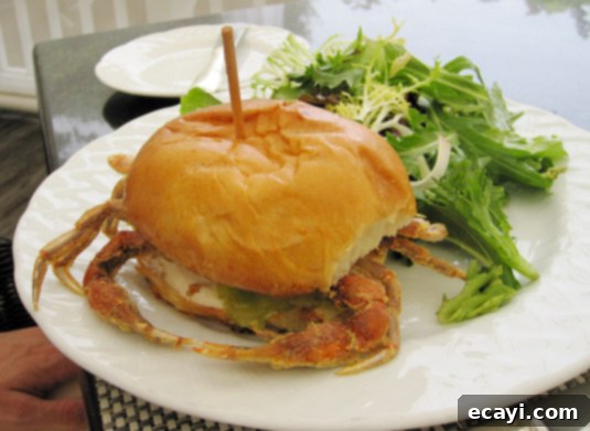 Soft crab sandwich at Topper's, Wauwinet Inn Gourmet soft crab sandwich at Topper's, Wauwinet Inn