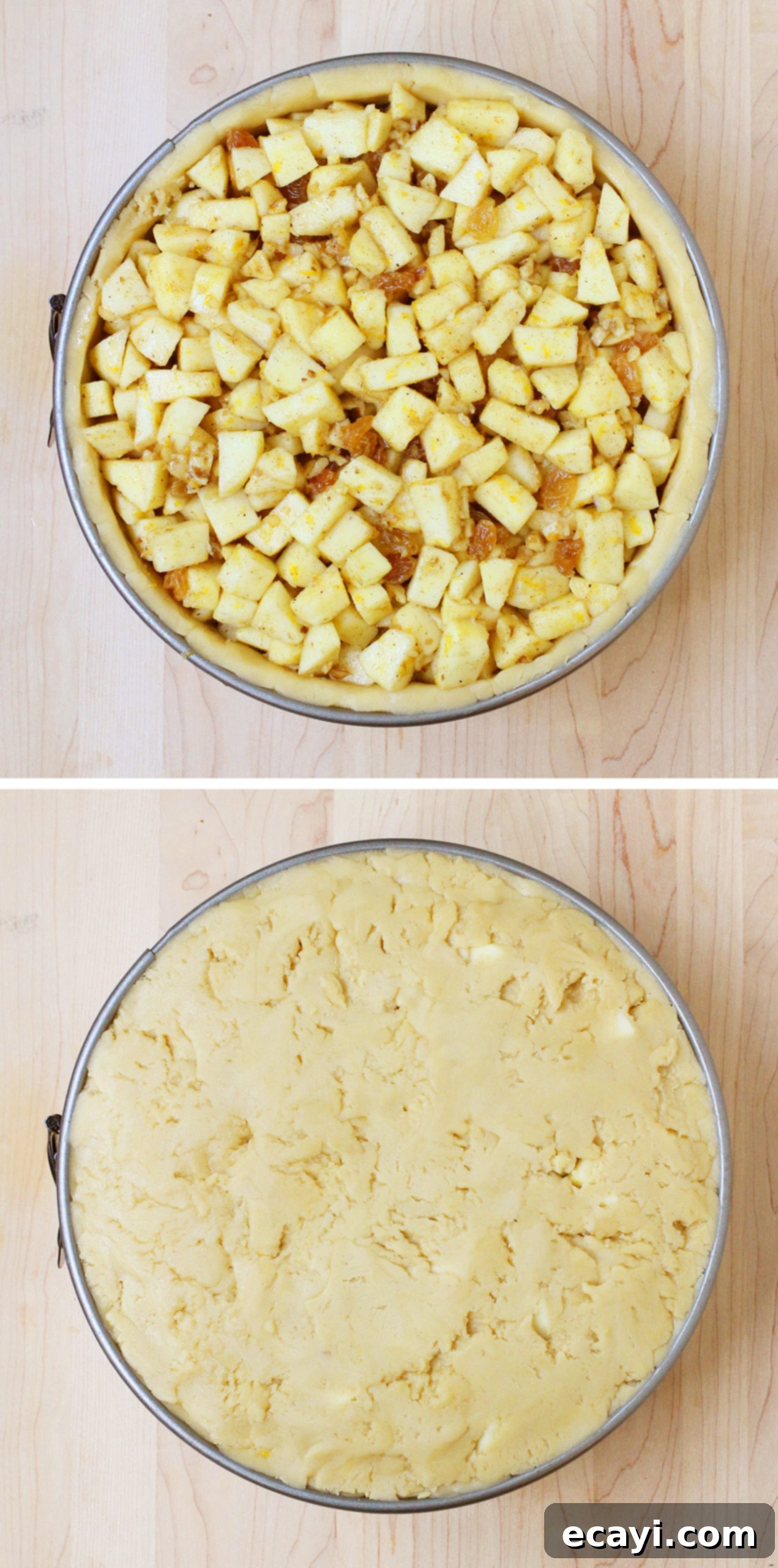 Winkel Cafe Amsterdam Deep Dish Dutch Apple Perfection 10 Top shot of Dutch Apple Pie, before baking // FoodNouveau.com