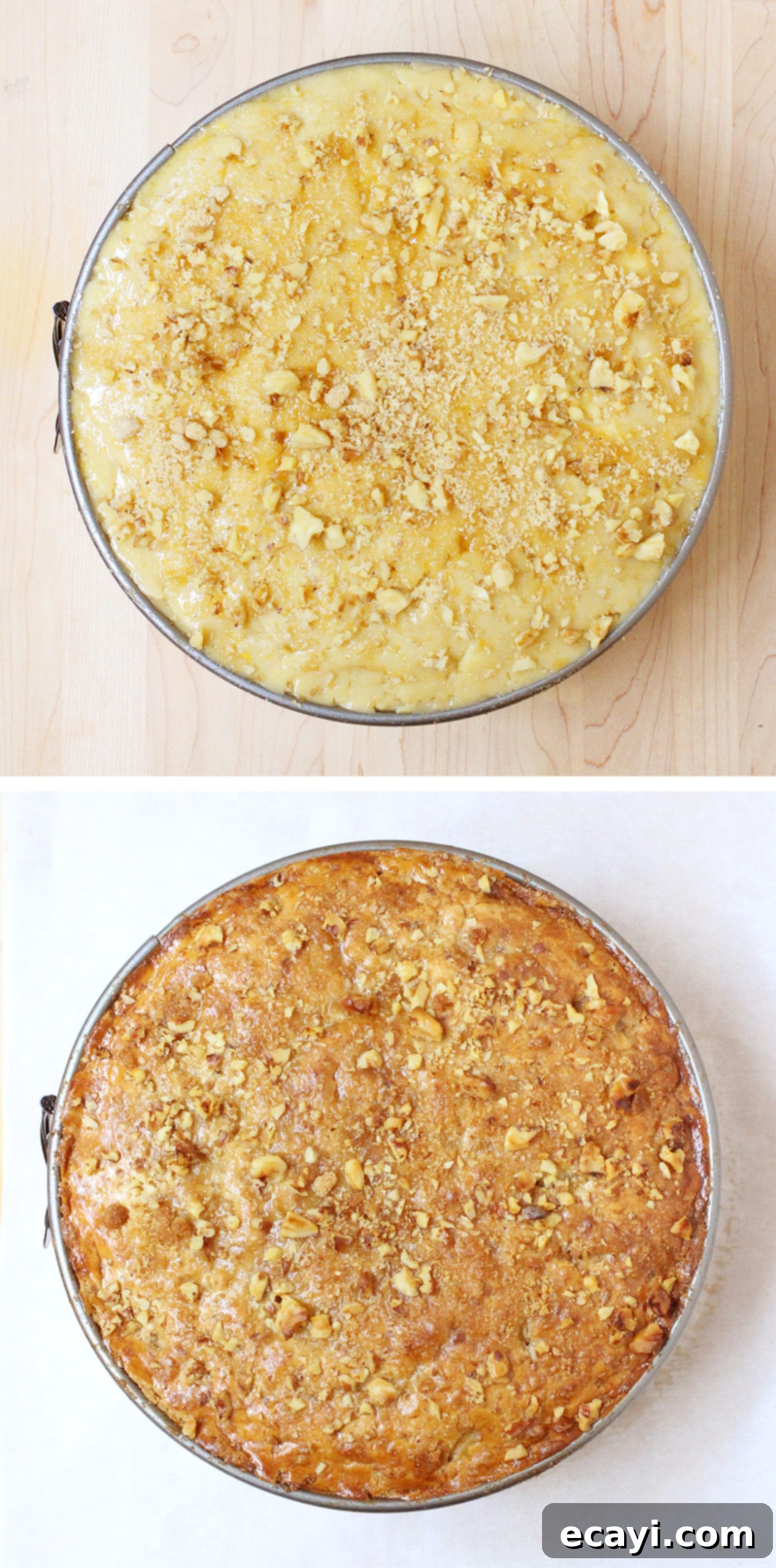 Winkel Cafe Amsterdam Deep Dish Dutch Apple Perfection 11 Top shot of a Dutch Apple Pie, before and after baking // FoodNouveau.com