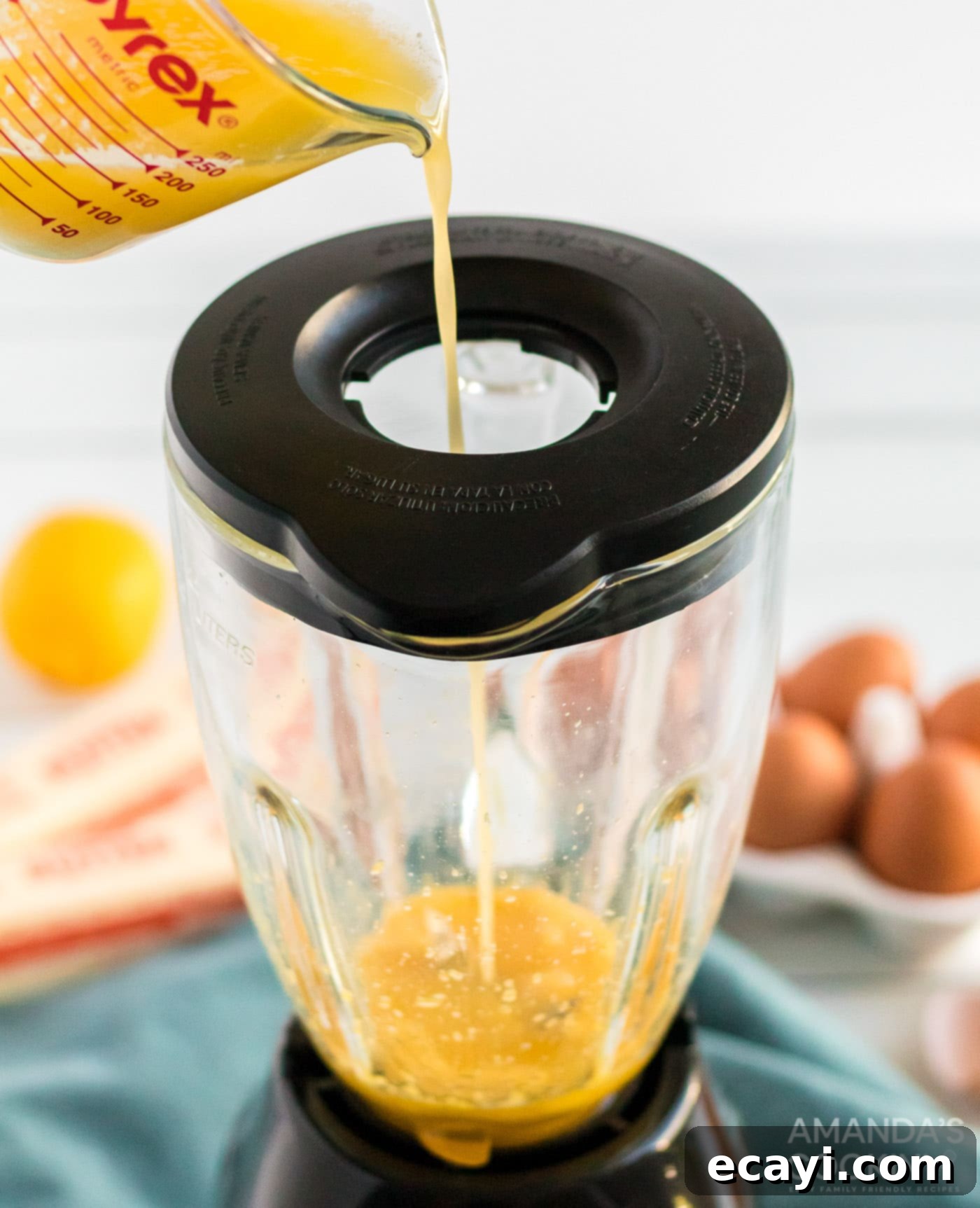 Golden Brunch Delight 3 adding butter to blender