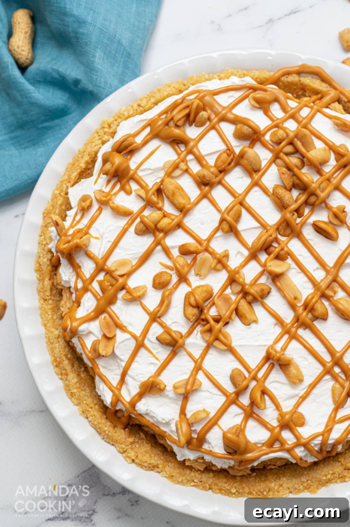 Effortless Peanut Butter Bliss 3 overhead photo of peanut butter pie