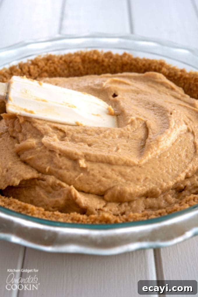 Effortless Peanut Butter Bliss 6 spread peanut butter mixture onto crust