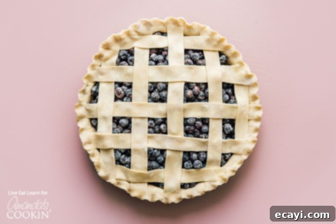 Blueberry Pie is a timeless classic. This recipe will show you how to make the perfect blueberry pie for your next party or get together. blueberry pie before oven