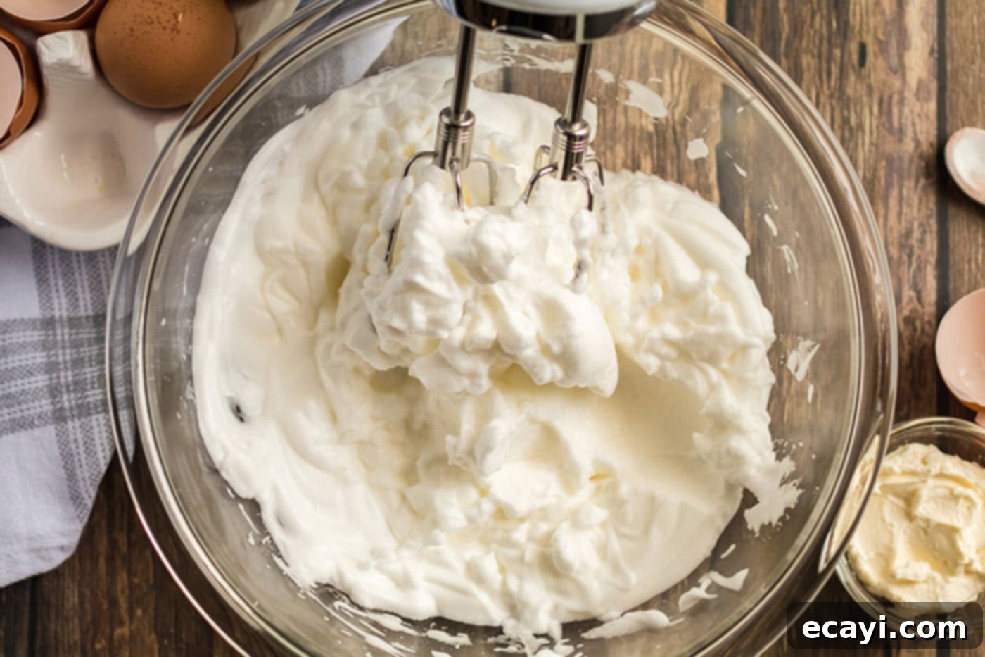 Airy Cloud Dream 5 Egg whites and cream of tartar beautifully whipped together into stiff peaks