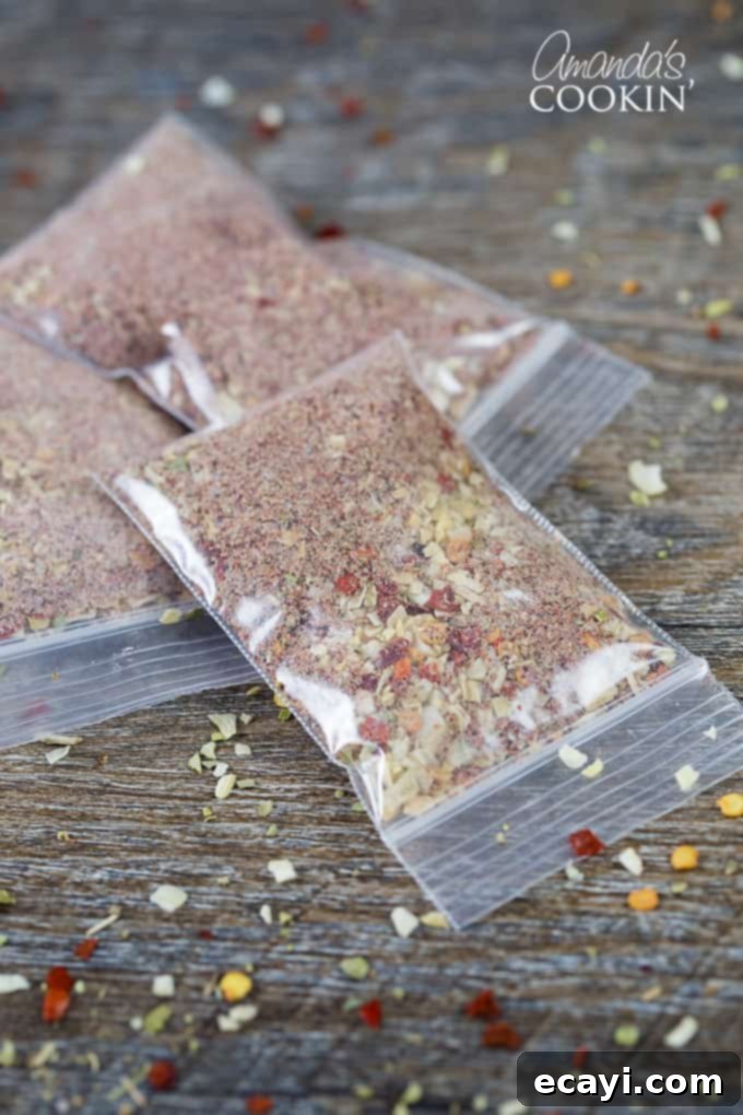Discover the secret to the best homemade taco seasoning and ditch those store-bought packets for superior flavor and freshness! Homemade taco seasoning mix neatly packed into small packets, showcasing the vibrant spices