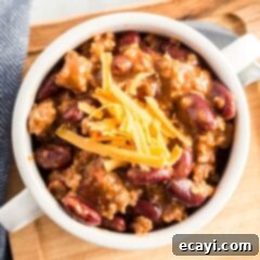 Classic Homemade Chili 11 A comforting bowl of homemade chili, garnished and ready to be savored.