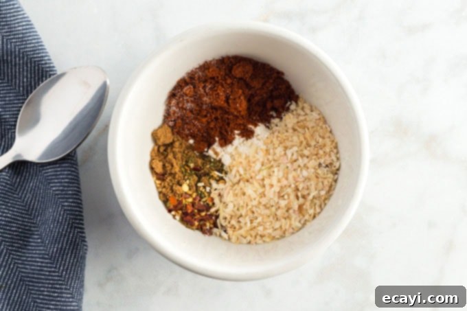 Classic Homemade Chili 3 Individual ingredients laid out for homemade chili seasoning mix