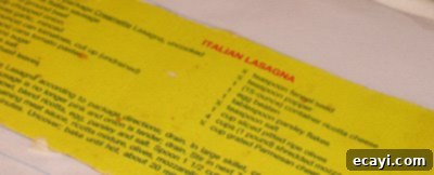 Classic Italian Lasagna 3 The original Creamette lasagna box label showing the 'Italian Lasagna with Meat' recipe, a testament to its long-standing family favorite status.