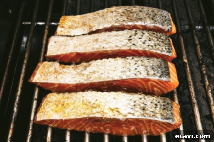 Chargrilled Salmon Bliss 9 salmon filets on grill