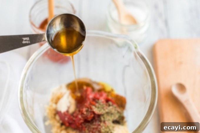 Pizza's Flavor Foundation 4 adding honey to bowl