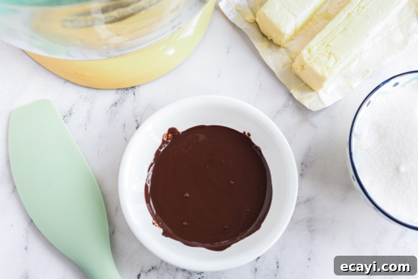 Silky Chocolate Dream 6 smooth, melted chocolate in a bowl, cooling down