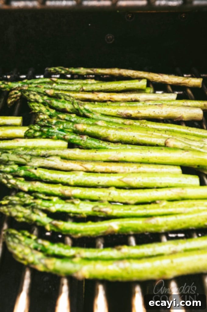 Smoky Green Spears 3 asparagus on the grill