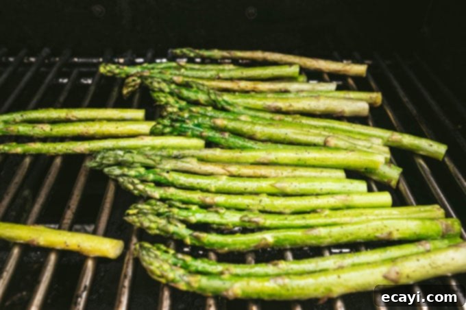 Smoky Green Spears 7 asparagus on the grill