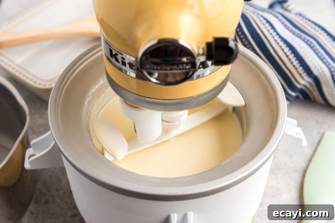 The Ultimate Homemade Vanilla Ice Cream 10 ice cream machine mixing ice cream