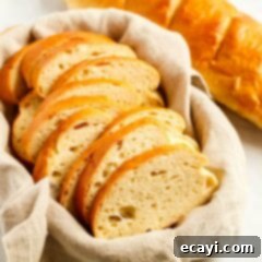 Rustic Italian Loaf 15 slices of homemade Italian bread in basket