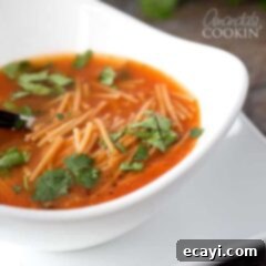 Mexican Sopa de Fideos 4 A bowl of Sopa de Fideos, Mexican Noodle Soup