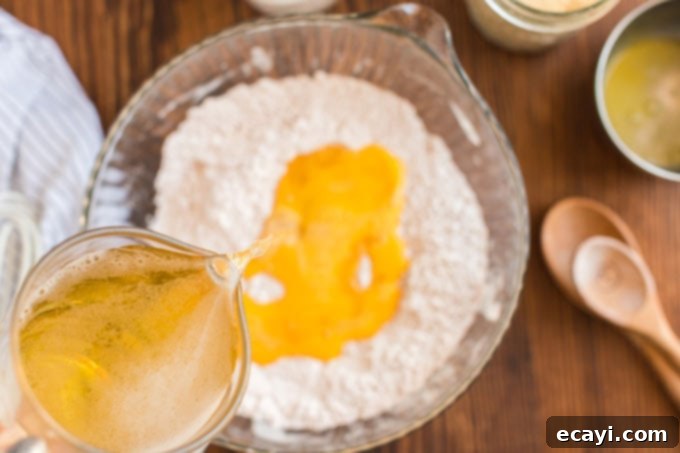 Your New Favorite Fish Tacos 7 adding beer to flour mixture for fish batter
