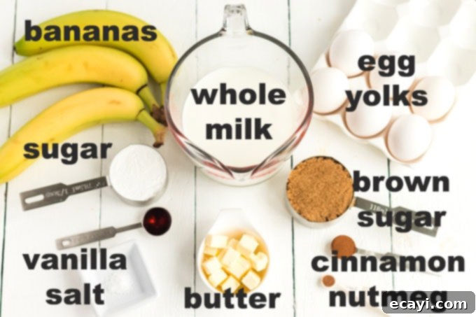 Golden Banana Indulgence 4 ingredients for banana cream pie