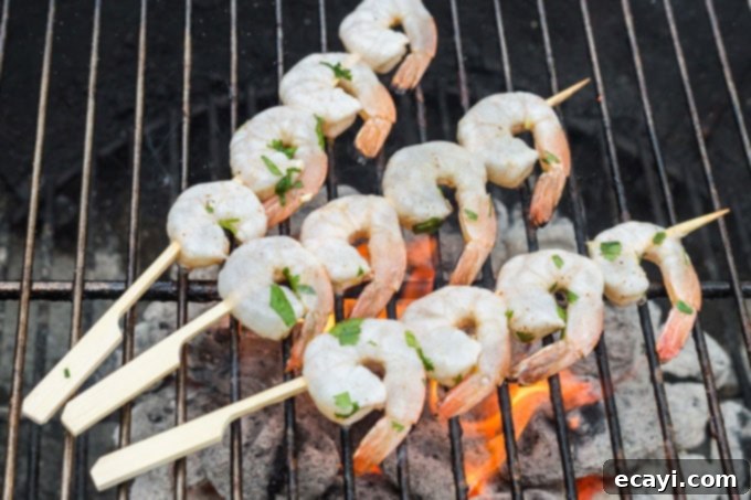 Smoky Grilled Shrimp 8 shrimp on the grill