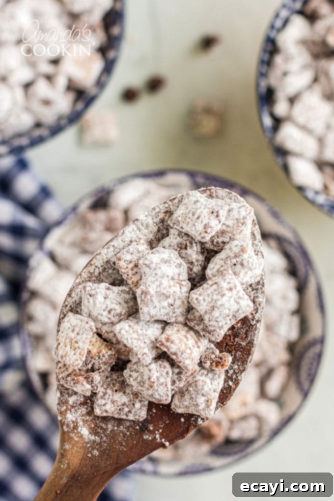 Peanut Butter Frost Bites 4 spoonful of muddy buddy snack mix