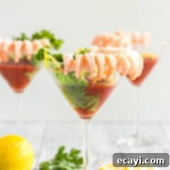 Prawn Cocktail 9 Close up photo of three Shrimp Cocktails