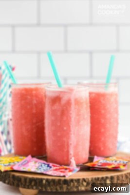 Kitchen Crafted Slush Floats 11 Creamy, blended red slushie float in a glass.