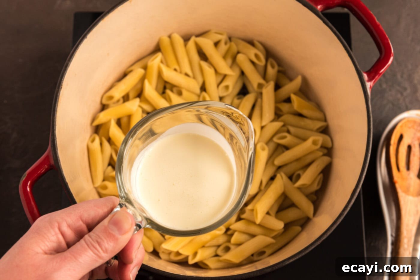 Tomato Sage Sausage Penne 10 adding cream to penne pasta