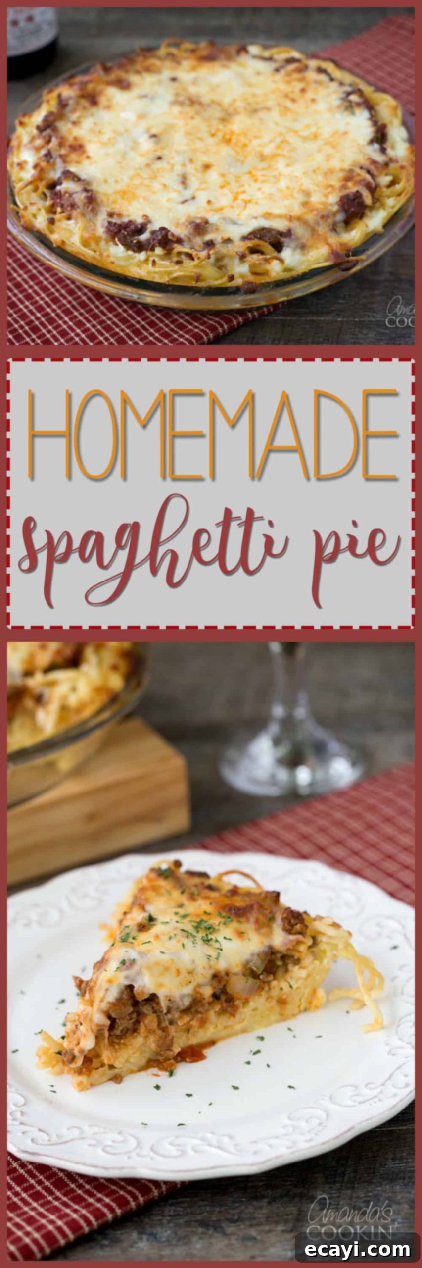 Pasta Pie Perfection 10 A full view of a delicious spaghetti pie, showcasing its golden crust, cheesy topping, and hearty layers, a perfect comforting meal for any occasion.