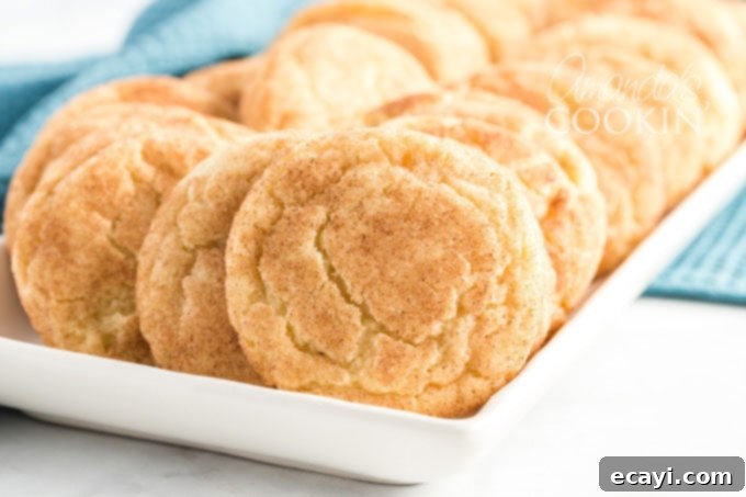 Classic Snickerdoodles 11 a plate full of perfectly baked snickerdoodles, golden and generously dusted with cinnamon sugar, ready to be enjoyed