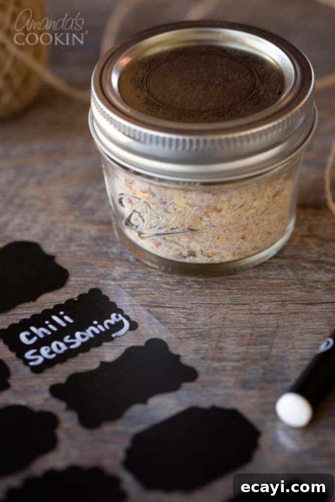 Homemade Chili Spice Blend 6 Homemade chili seasoning makes a great gift