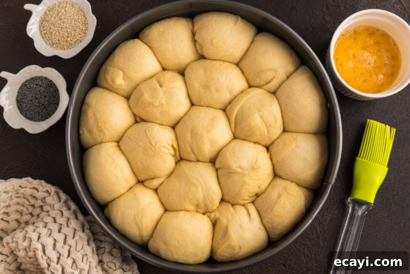 Hearty German Party Loaf 19 dough balls in a springform pan