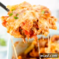 Ultimate Cheesy Ziti Bake 6 spoon of baked ziti