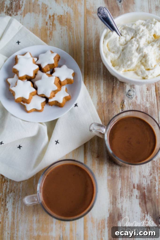 Champurrado: A Traditional Masa-Thickened Mexican Hot Chocolate overhead shot of Champurrado drink