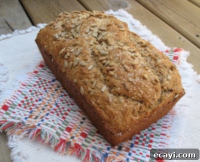 Hearty Sunflower Whole Wheat Quick Bread 4 sunflower bread close up