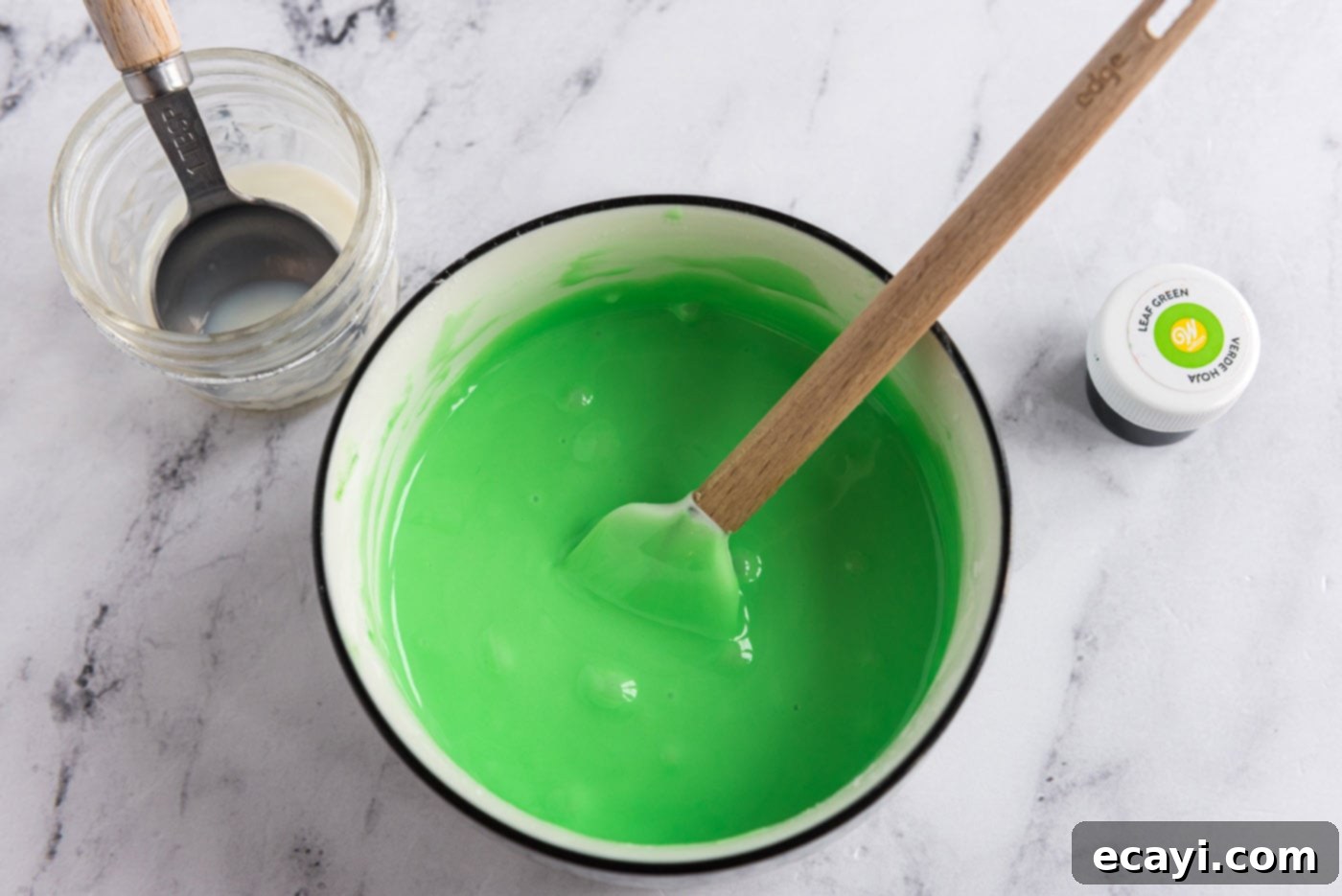Melon Patch Morsels 13 green tinted glaze in a bowl