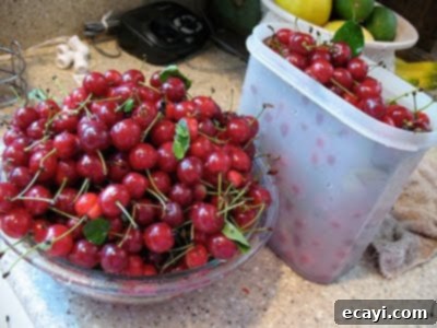 The Best Homemade Cherry Pie Filling 4 A basket full of fresh sour cherries