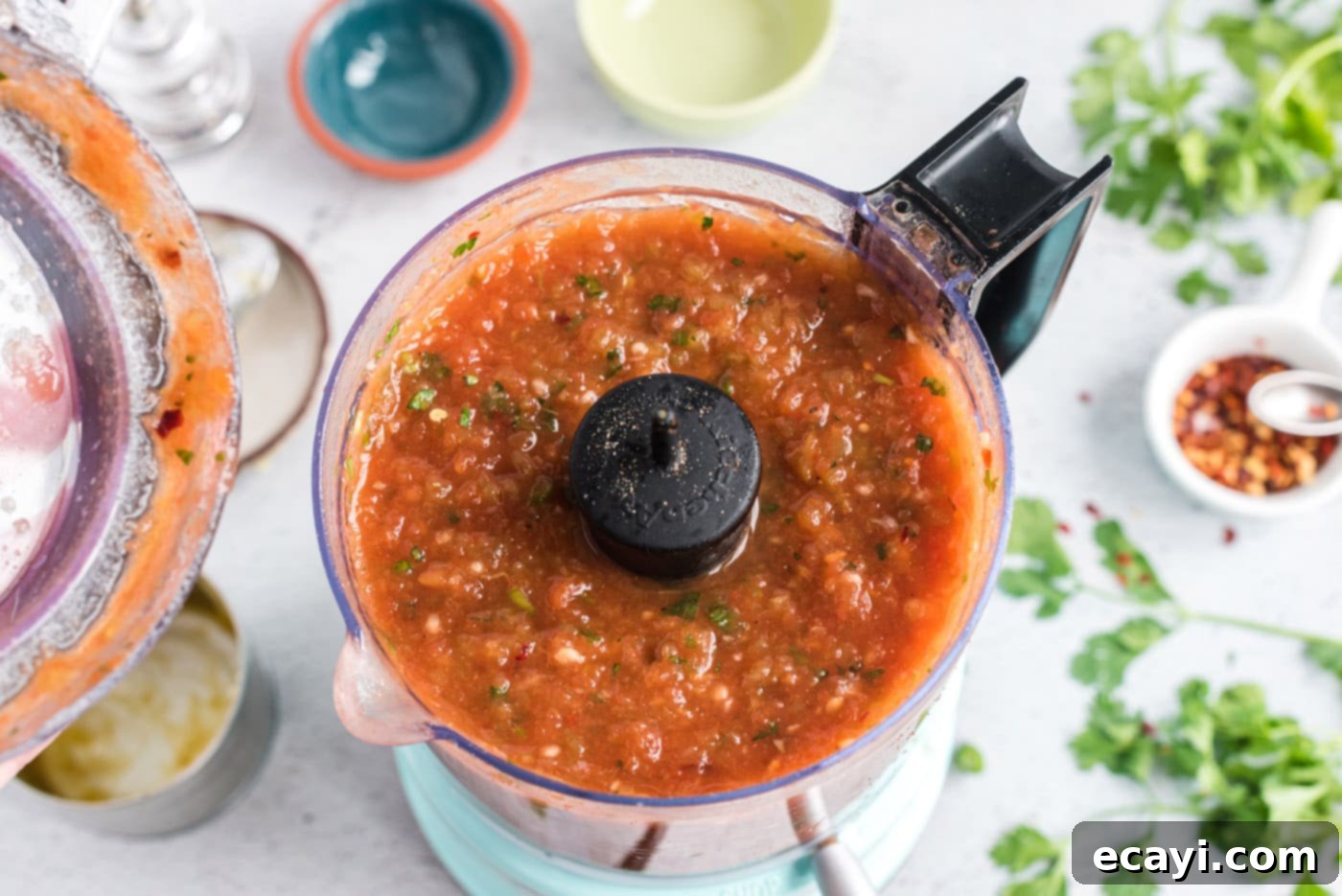 Perfect Restaurant Salsa 6 restaurant style salsa blended in a food processor