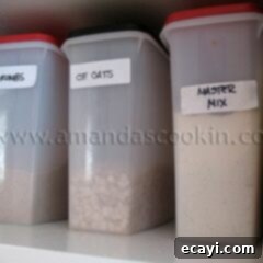 DIY Bisquick Baking Mix 2 A photo of a box of crumbs, oats and master mix.